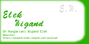 elek wigand business card